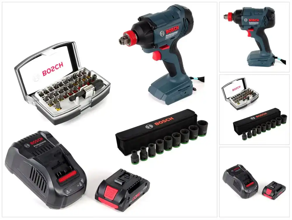 Top-Angebot Bosch GDX 18 V-180 Li-Ion Akku Drehschlagschrauber + 1 x 4,0 Ah ProCore Akku + Ladegerät + Steckschlüsselsatz + 32-tlg. Bit-Set