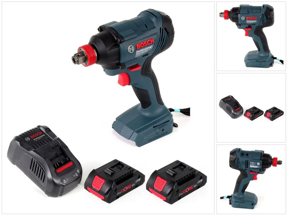 Bosch GDX 18 V-180 Li-Ion Akku Drehschlagschrauber + 2 x 4,0 Ah ProCore Akku + Ladegerät Preisknaller
