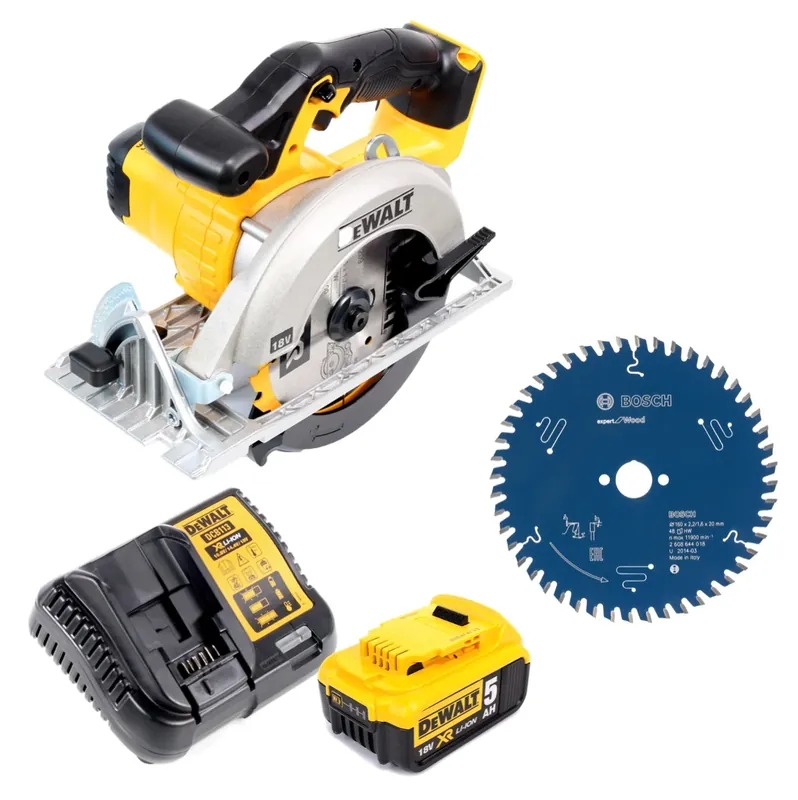 DeWalt DCS 391 P1 Akku Handkreissäge 18V 165 mm + 1x Akku 5,0Ah + Ladegerät + 2x Sägeblatt Top-Angebot
