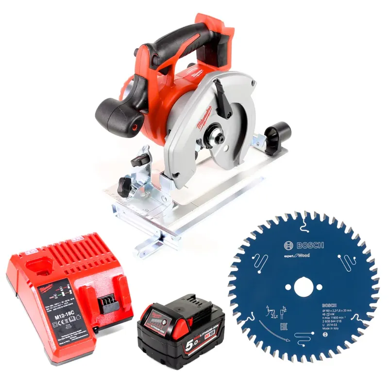 Milwaukee HD18CS-501C Akku Handkreissäge 18V 165 mm + 1x Akku 5,0Ah + Ladegerät + Kreissägeblatt Preisreduziert