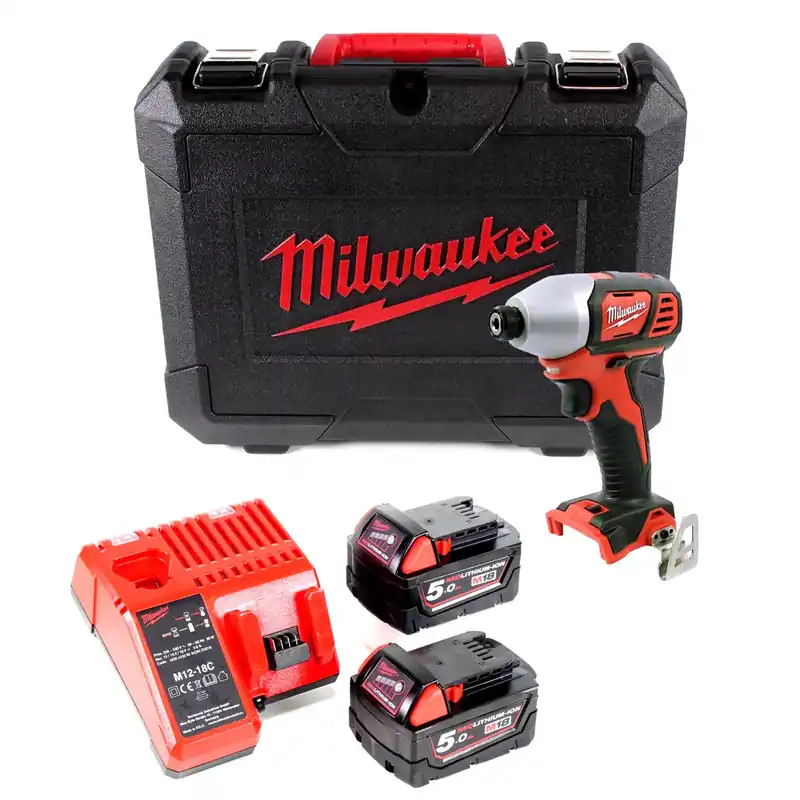 Milwaukee M18 BID-502 Akku Schlagschrauber 18V 180Nm + 2x Akku 5,0Ah + Ladegerät + Koffer Saisonangebot