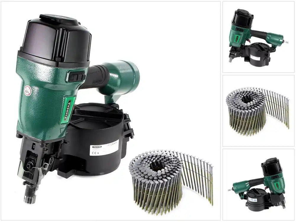 Prebena 7F-CNW90-S01 Druckluftnagler für Coilnägel Type CNW von 45-90mm + Prebena CNW31/90BKRI Coilnägel Ringschaft 3600 Stück Kracherpreis