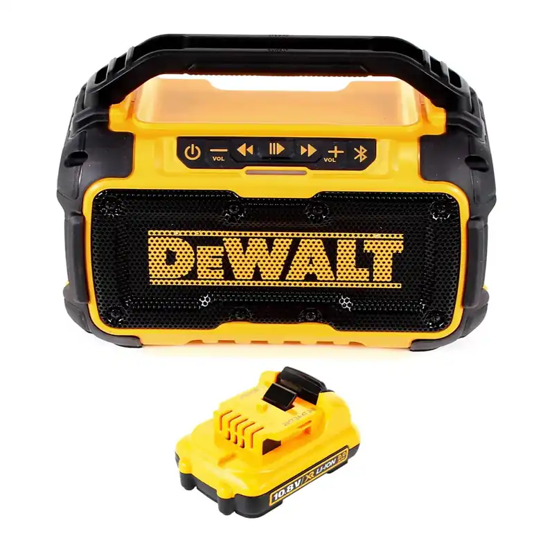 Markenprodukt DeWalt DCR 011 Akku Bluetooth Lautsprecher 10,8-18V + 1x Akku 2,0Ah - ohne Ladegerät