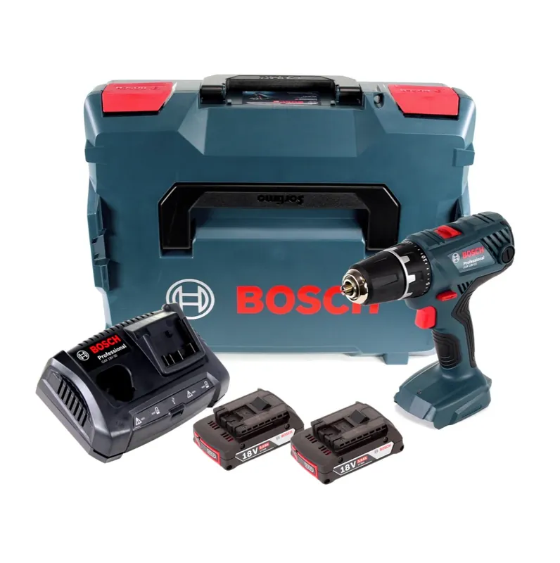 Bosch Professional GSR 18V-21 Akku Bohrschrauber 18V 55Nm ( 06019H1002 ) + 2x Akku 2,0Ah + Doppelladegerät + L-Boxx Neu