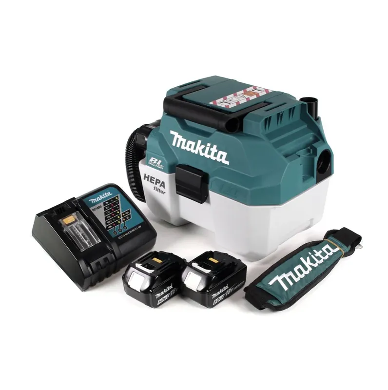 Makita DVC 750 LRGX3 Akku Staubsauger Nass und Trockensauger 18 V tragbar + 2x 6,0 Ah Akku und Lader- ohne Zubehör Bestseller