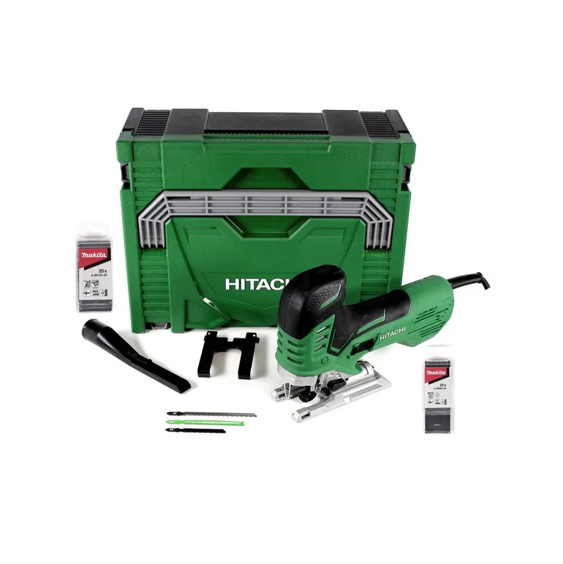 Sonderangebot Hitachi CJ 160 VA W1 Stichsäge im Transportkoffer 740 W+ Makita B-16 Stichsägeblätter für Holz + Makita B-22 Stichsägeblätter für Metall