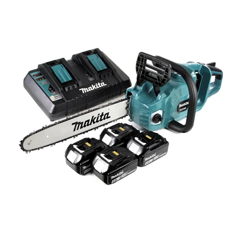 Knallerangebot Makita DUC 405 PM4 Akku Kettensäge 36V ( 2x18V ) Brushless 40 cm + 4x 4,0 Ah Akku + Doppelladegerät