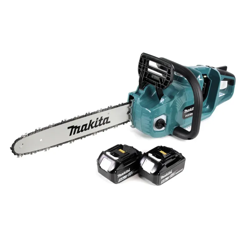 Abverkauf Makita DUC 405 T2 Akku Kettensäge 36V ( 2x18V ) Brushless 40 cm + 2x 5,0 Ah Akku - ohne Ladegerät