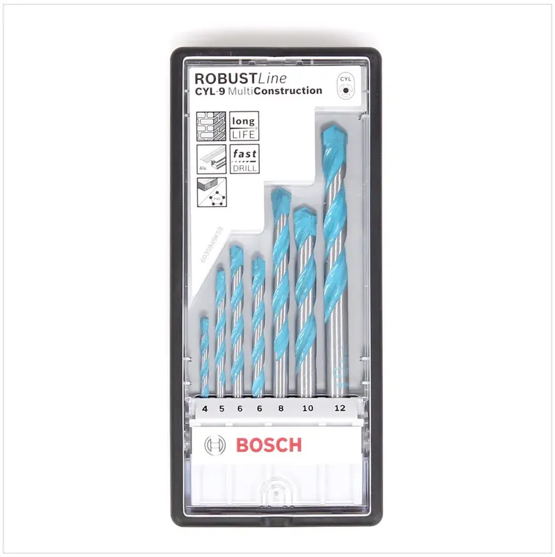 Bosch 7 tlg. Multi Construction Mehrzweckbohrer-Set CYL-9 Robust Line 4 - 12 mm ( 2607010543 ) Must-Have