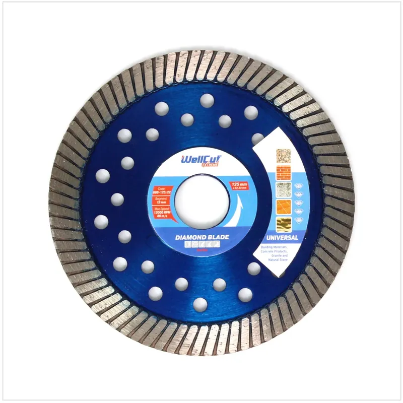 WellCut Diamond Blade Diamant Trennscheibe 125 x 22,2 mm Universal turbo ( 888 - 125 / 22 ) Markenware