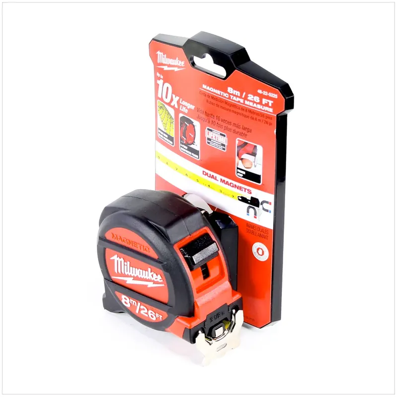 Milwaukee magnetisches Maßband Messband 8 m ( 48225225 ) Zertifiziert
