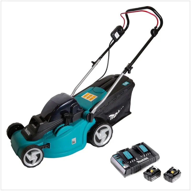 Makita DLM 380 PF2 Akku Rasenmäher 36V ( 2x18V ) 38cm + 2x Akku 3,0Ah + Doppelladegerät Kracherpreis