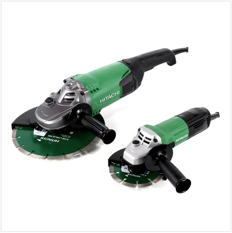 Sonderaktion Hitachi Winkelschleifer Set 2.0 G 23ST 230 mm - 2000 W + G 13STA 125 mm - 600 W inkl. 2 x Diamant Trennscheibe