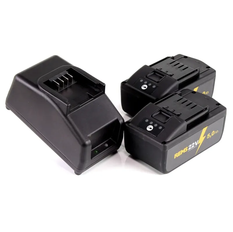 REMS Akku Set Power Pack 21,6V (22V max) mit 2x Akku 5,0Ah + Ladegerät 90W ( 571591 ) Geprüft