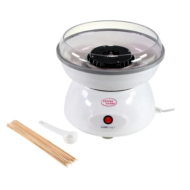 Neu Clatronic Zuckerwattemaschine ( ZWM 3478 ) 500W + Messlöffel + 10x Holzstäbchen