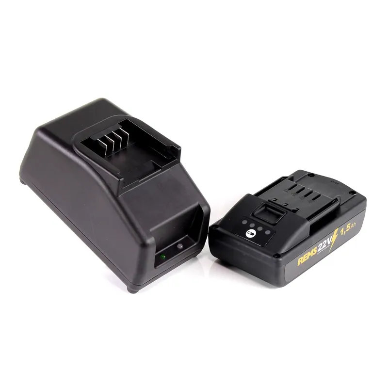 Begrenztes Angebot REMS Akku Set Power Pack 21,6V (22V max) mit 1x Akku 1,5Ah ( 571570 R22 ) + Ladegerät 90W ( 571585 )