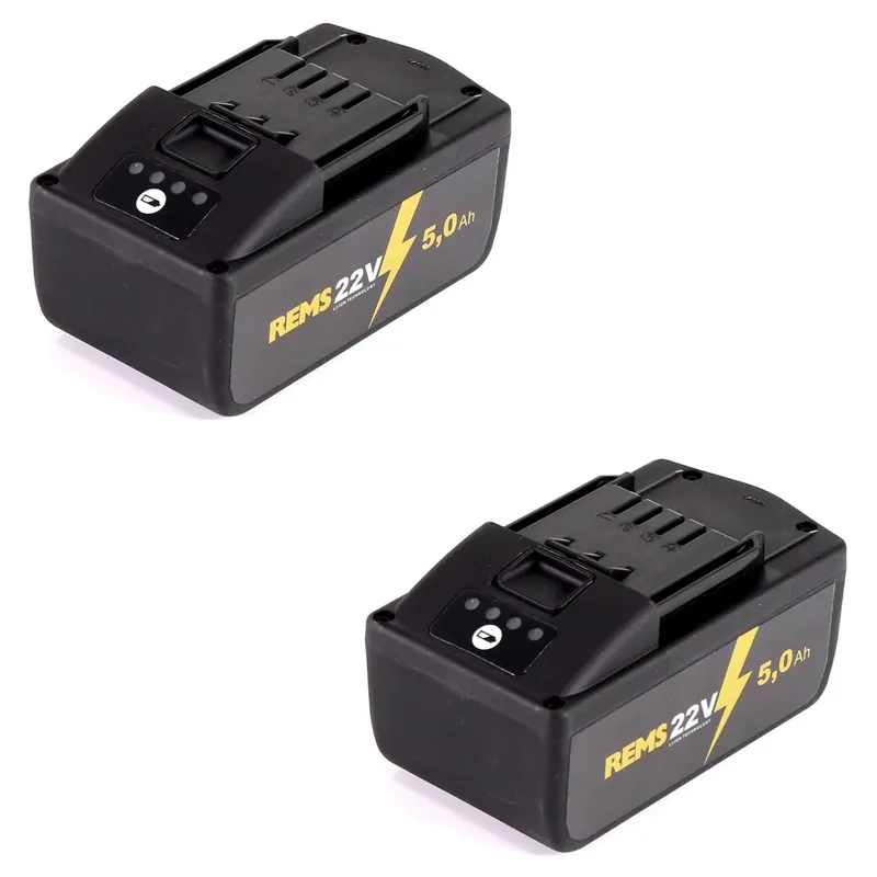 REMS Akku Set mit 2x 21,6V (22V max) Akku 5,0Ah ( 571581 ) Abverkauf