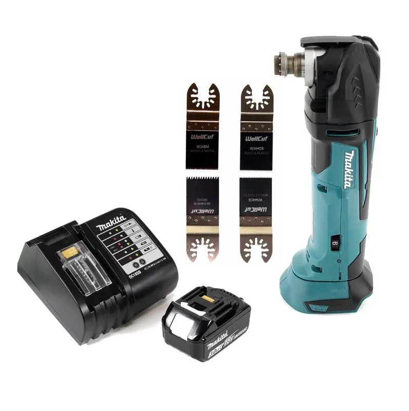 Neu Im Sortiment Makita DTM 51 SF1 Akku Multifunktion Werkzeug 18V + 1x Akku 3,0Ah + Ladegerät + 4x Sägeblatt