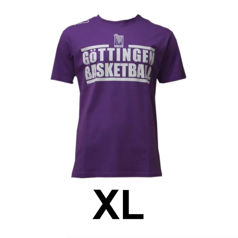 Sonderangebot Basketball T-Shirt Göttingen BG Veilchen Größe XL Lila 100% Baumwolle K1X