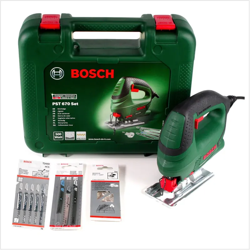 Bosch Heimwerker PST 670 (CT) Stichsäge 500W + 5x Stichsägeblätter T 244 D + 3x Stichsägeblätter + Koffer Jetzt Kaufen