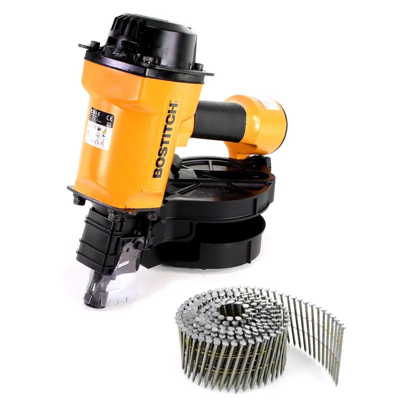 Bostitch IC70-1-E Druckluft Coilnagler CT38-70mm 4,9-7,0bar + Coilnägel 2,8x65mm Ringschaft blank Top-Seller