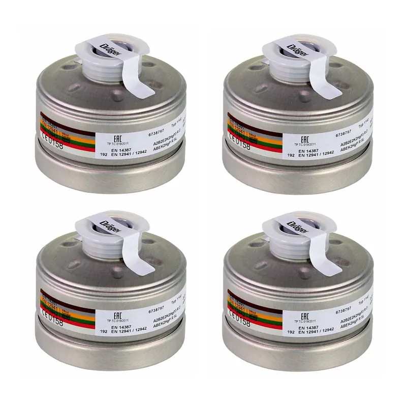 Dräger 4x X-plore Rd40 Atemschutzfilter A2B2E2K2 Hg P3 R D ( 4x 6738797 ) EN148-1 für X-plore 6000 Vollmaske Angebot