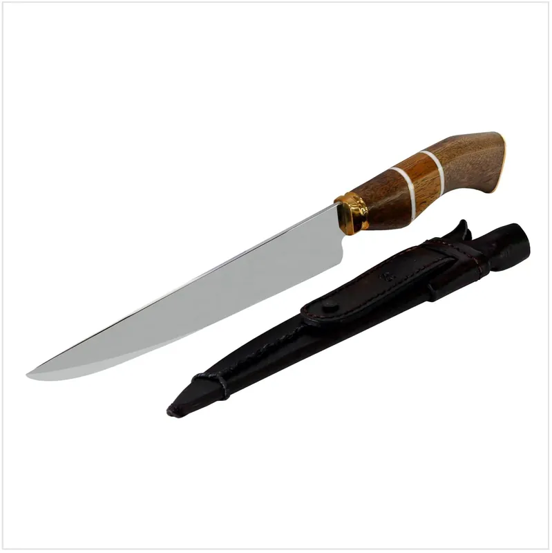 Serra Grande "Faca Tradicional" traditionelles brasilianisches Küchenmesser Kochmesser handgeschmiedet 20,3cm Klinge + echt Leder Messerscheide Expressversand