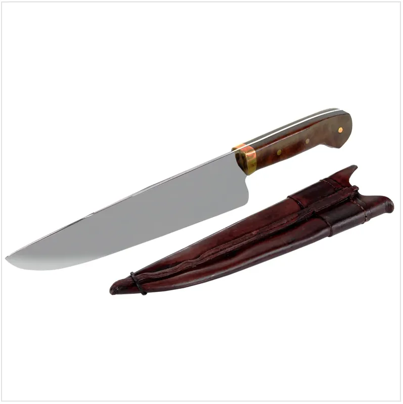 Serra Grande "Picanheira" brasilianisches Picanha Küchenmesser Kochmesser handgeschmiedet 25,4cm Klinge + echt Leder Messerscheide Mega-Angebot