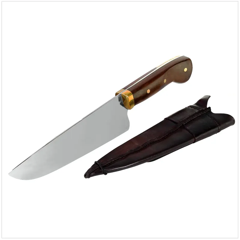 Finale Aktion Serra Grande "Picanheira" brasilianisches Picanha Küchenmesser Kochmesser handgeschmiedet 20,3 cm Klinge + echt Leder Messerscheide