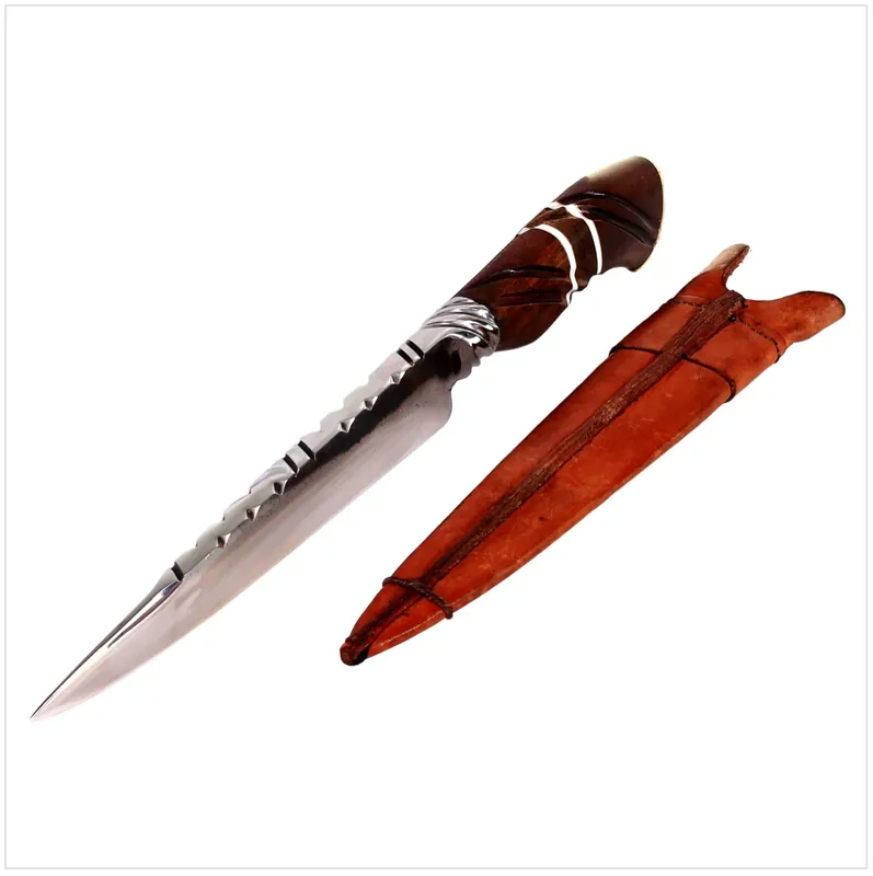 Serra Grande "Faca Bruta" traditionelles brasilianisches Küchenmesser Kochmesser handgeschmiedet INOX 6 mm 20,3 cm Klinge + echt Leder Messerscheide Wochenendangebot