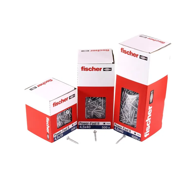 Begrenztes Angebot Fischer Power-Fast II FPF II Spanplattenschraube 6,0x40 mm 200 Stück ( 670450 ) Senkkopf mit Torx Vollgewinde galvanisch verzinkt, blau passiviert