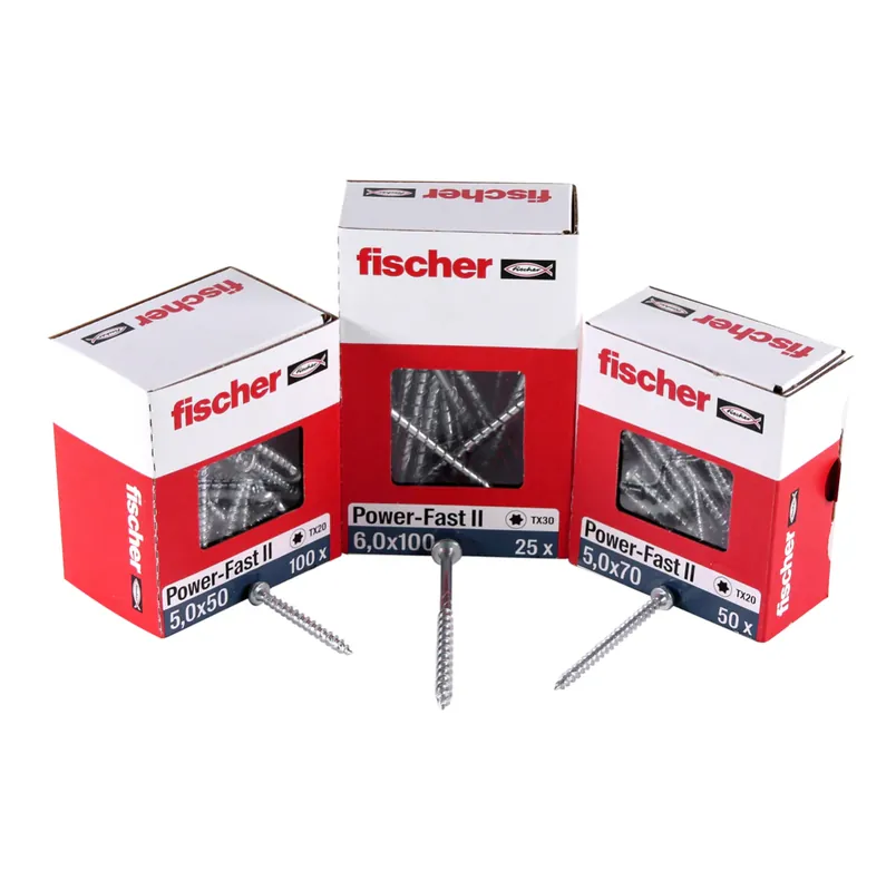 Bestseller Fischer Power-Fast II FPF II Spanplattenschraube 6,0x110 mm 100 Stück ( 670459 ) Senkkopf mit Torx Teilgewinde galvanisch verzinkt, blau passiviert