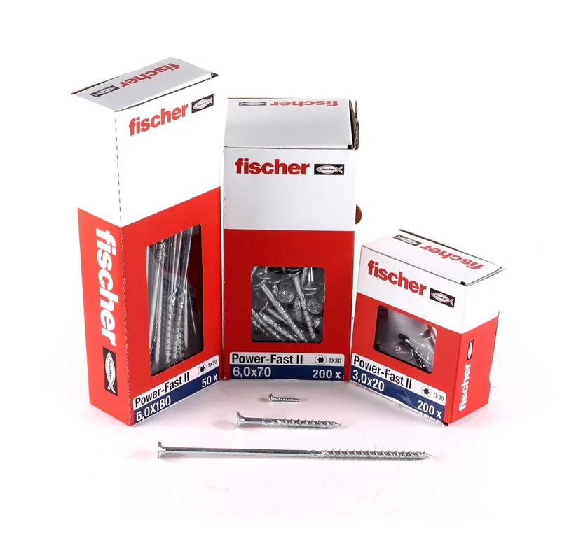 Fischer Power-Fast II FPF II Spanplattenschraube 6,0x80 mm 100 Stück ( 670485 ) Senkkopf mit Torx Teilgewinde galvanisch verzinkt, blau passiviert Neu Im Sortiment