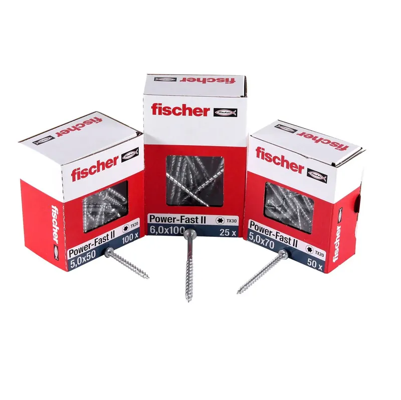 Fischer Power-Fast II FPF II Spanplattenschraube 3,5x15 mm 200 Stück ( 670098 ) Pan Head mit Torx Vollgewinde galvanisch verzinkt, blau passiviert Sonderangebot