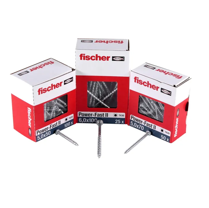 Fischer Power-Fast II FPF II Spanplattenschraube 3,5x25 mm 200 Stück ( 670101 ) Pan Head mit Torx Vollgewinde galvanisch verzinkt, blau passiviert Solange Der Vorrat Reicht