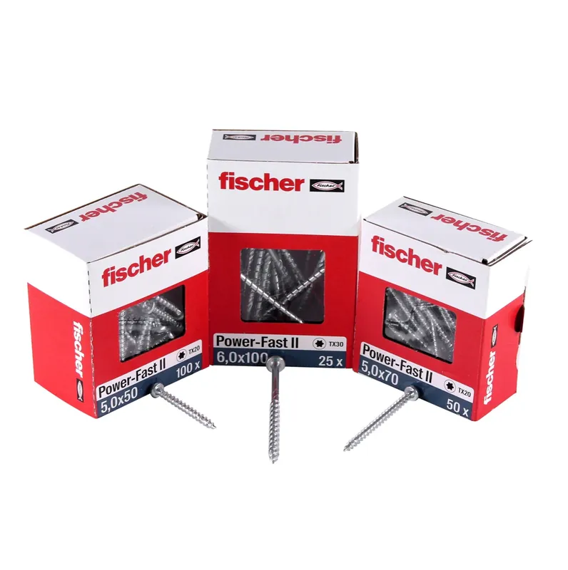 Fischer Power-Fast II FPF II Spanplattenschraube 6,0x60 mm 50 Stück ( 670532 ) Pan Head mit Torx Vollgewinde galvanisch verzinkt, blau passiviert Online Kaufen