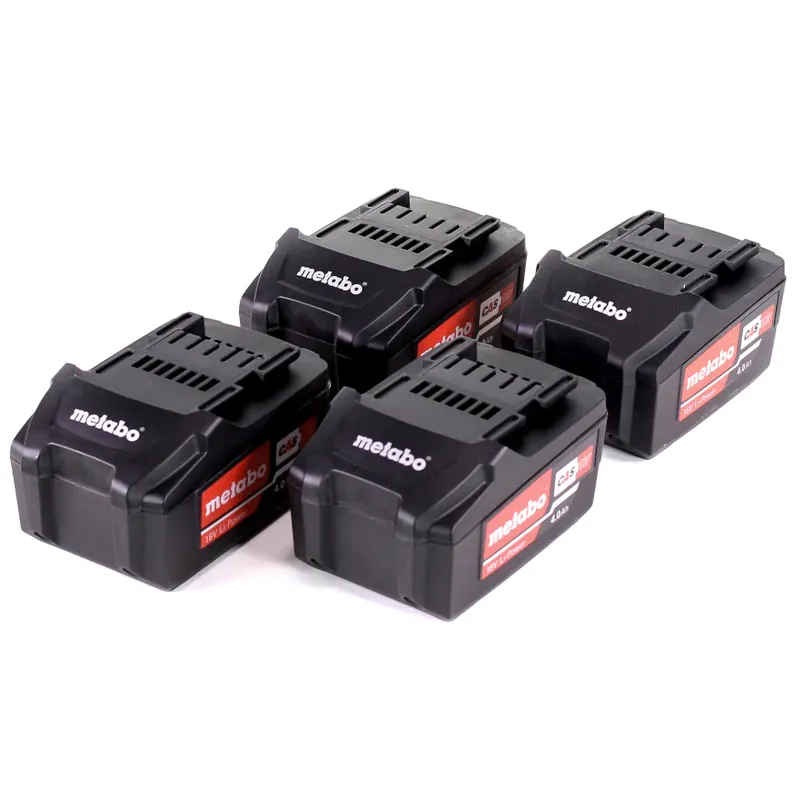 Metabo Akku Set 4x Li-Power Akkupack 18 V 4,0 Ah CAS Li-Ion Akku ( 4x 625591000 ) mit Ladestandsanzeige Saisonangebot