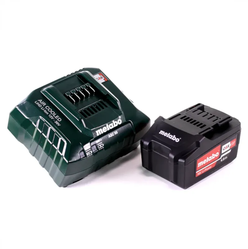 Super-Preis Metabo Basis Set 1x Li-Power Akkupack 18 V 4,0 Ah CAS Li-Ion Akku ( 625591000 ) + Ladegerät ASC 55 ( 627044000 )