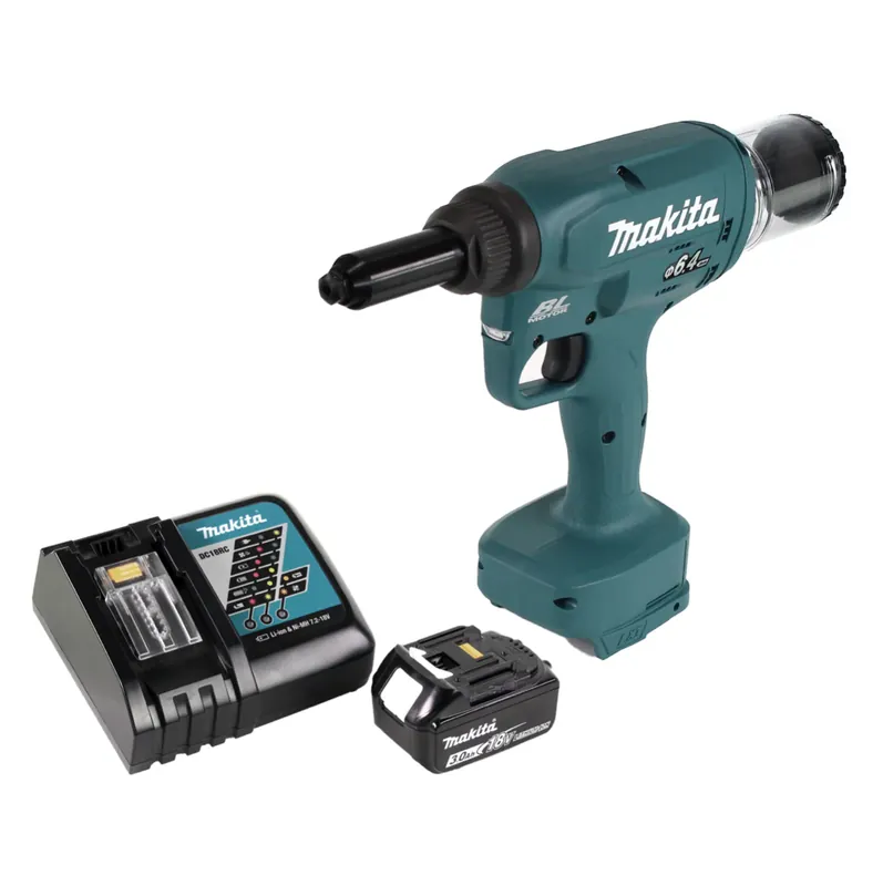 Beliebt Makita DRV 250 RF1 Akku Blindnietsetzgerät 18V 20kN Brushless + 1x Akku 3,0Ah + Ladegerät