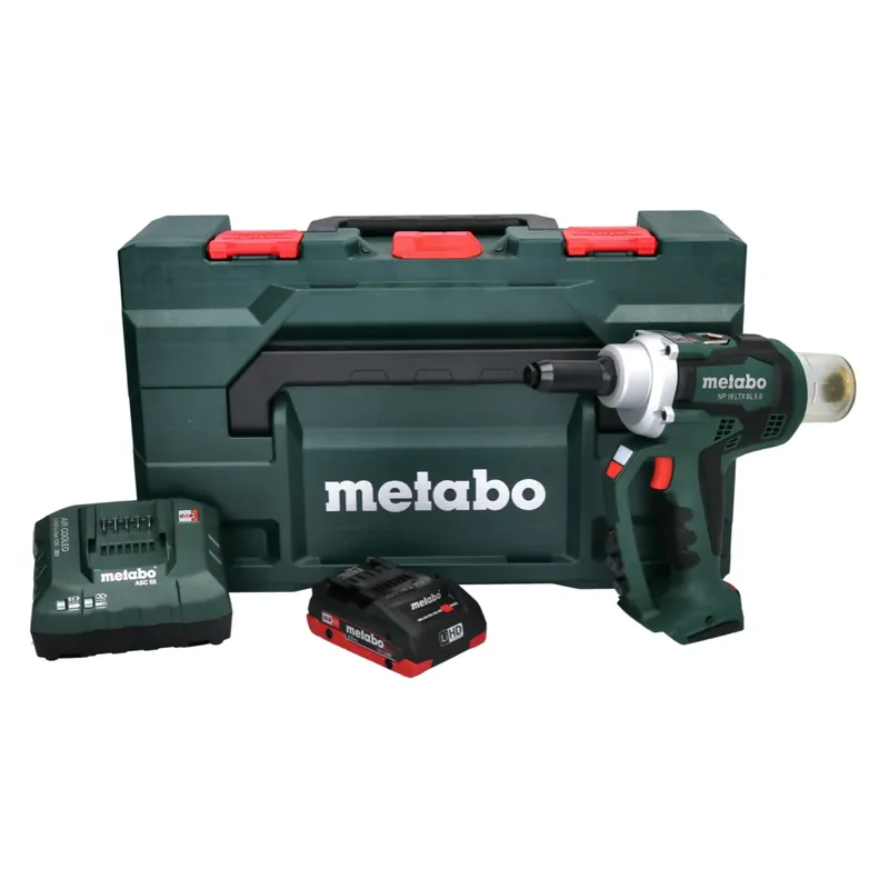 Saisonangebot Metabo NP 18 LTX BL 5.0 Akku Blindnietpistole 18 V 10 kN Brushless + 1x Akku 4,0 Ah + Ladegerät + metaBOX