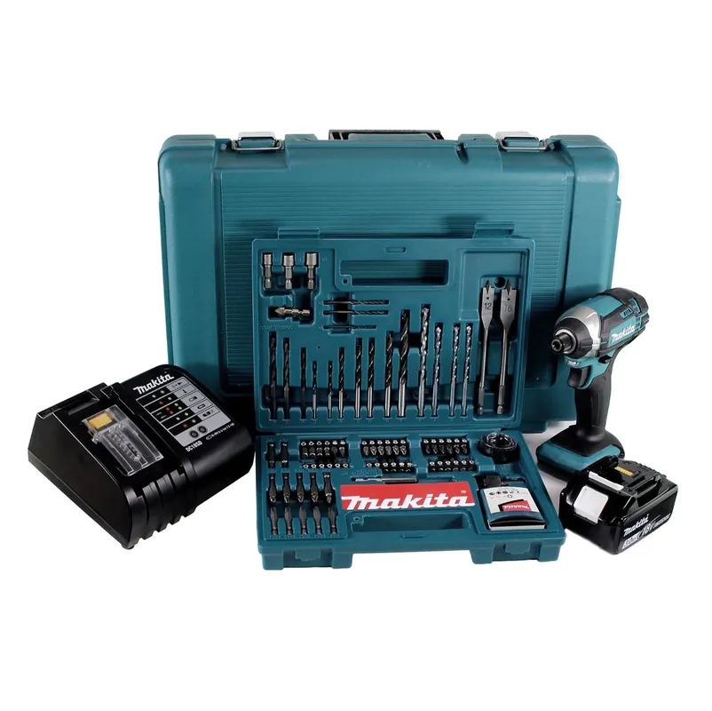 Makita DTD 152 SFK Akku Schlagschrauber 18V 165Nm 1/4" + 1x Akku 3,0Ah + Ladegerät + 100 tlg. Bit Bohrer Set + Koffer Sonderangebot