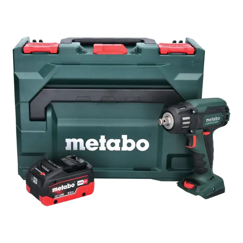 Wochenendangebot Metabo SSW 18 LTX 400 BL Akku Schlagschrauber 18 V 400 Nm 1/2" Brushless + 1x Akku 8,0 Ah + metaBOX - ohne Ladegerät