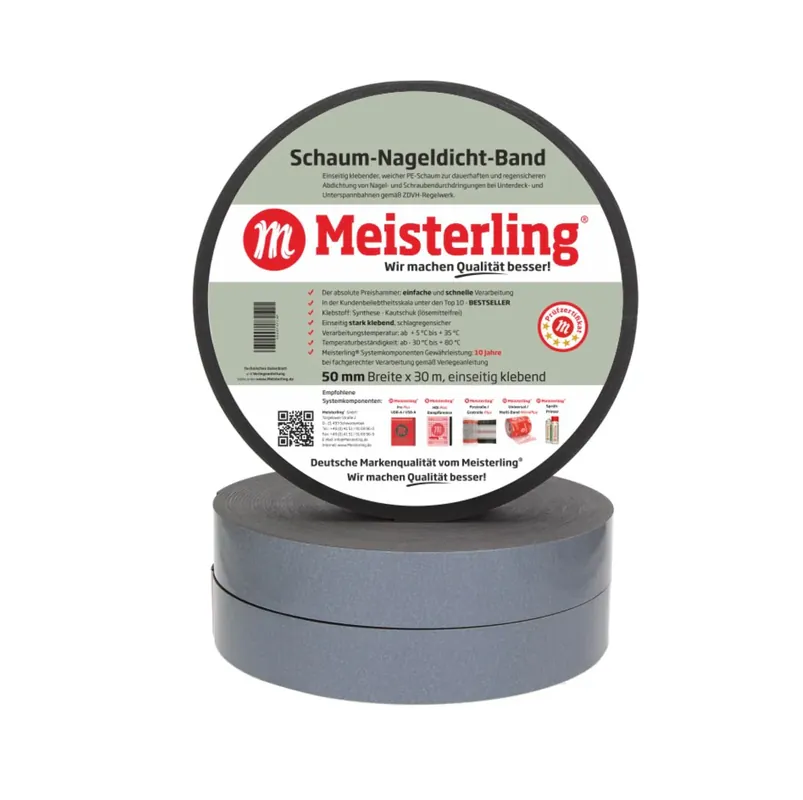 Neu Im Sortiment Meisterling Schaum Nageldicht Band 3 mm x 50 mm x 30 m ( 006040000050 )