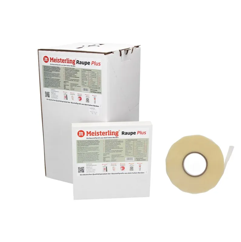 Meisterling Raupe PLUS 1,5 mm x 10 mm x 16 m ( 006050000050 ) beidseitig klebender Klebedichtfilm Highlight