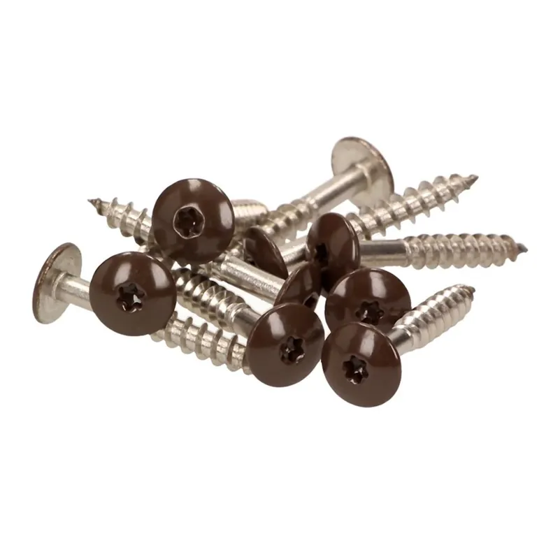Ausverkauf Meisterling Fassadenschrauben 4,8x38 mm 100 Stück ( 010020000231 ) 12 mm Flachkopf dunkelbraun mit Torx Teilgewinde V2A Edelstahl