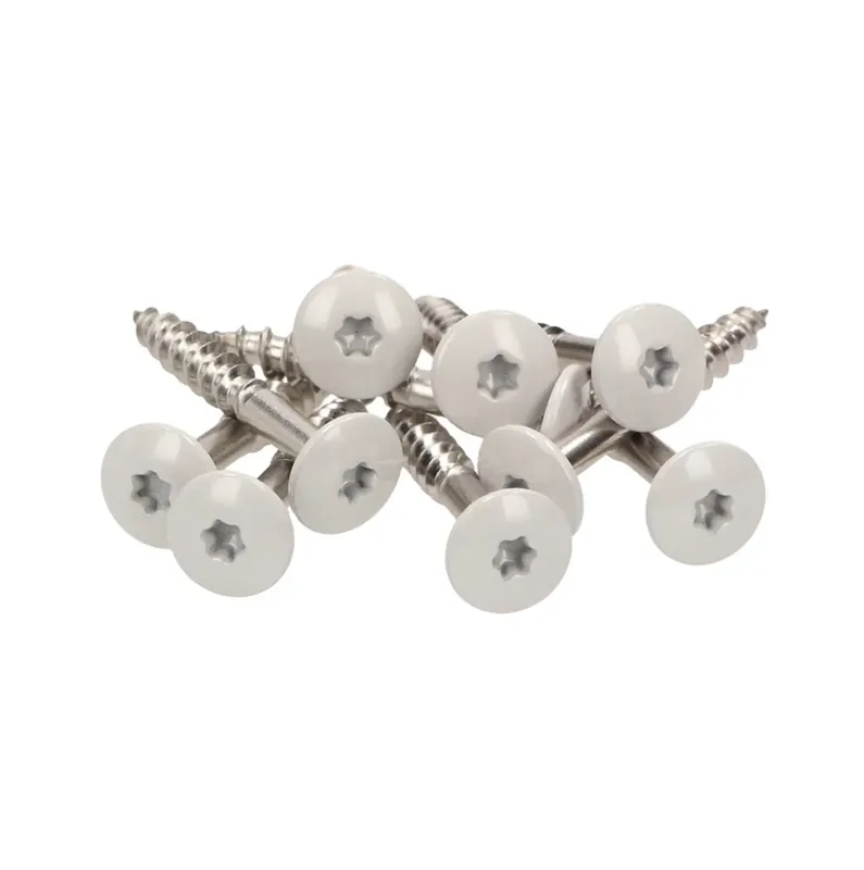 Neue Ware Meisterling Fassadenschrauben 5,5x35 mm 100 Stück ( 010030000121 ) 12 mm Flachkopf hellgrau mit Torx Teilgewinde V4A Edelstahl