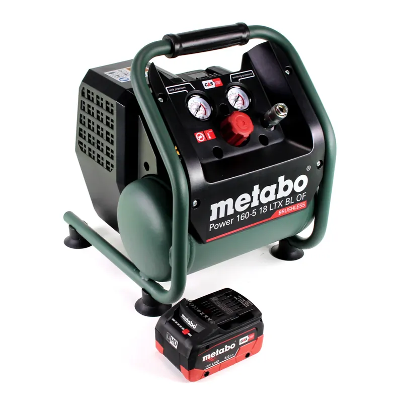 Metabo Power 160-5 18 LTX BL OF Akku Kompressor 18 V 8,0 bar Brushless + 1x LiHD Akkupack 8,0 Ah - ohne Ladegerät Top-Preis