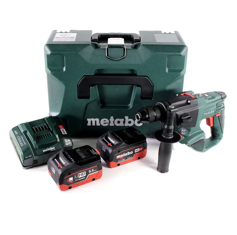 Metabo SBE 18 LTX Akku Schlagbohrmaschine 18 V 24 Nm + 2x LiHD Akku 5,5 Ah + Ladegerät + MetaLoc Neu