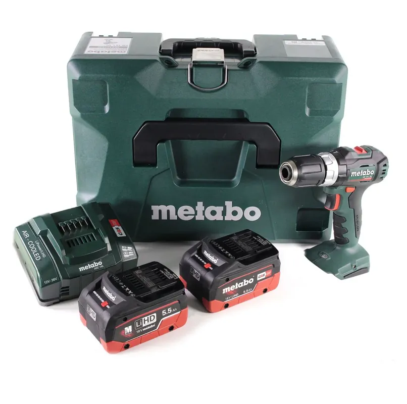 Metabo SB 18 L BL Akku Schlagbohrschrauber 18 V 60 Nm Brushless + 2x LiHD Akku 5,5 Ah + Ladegerät + MetaLoc Markenware