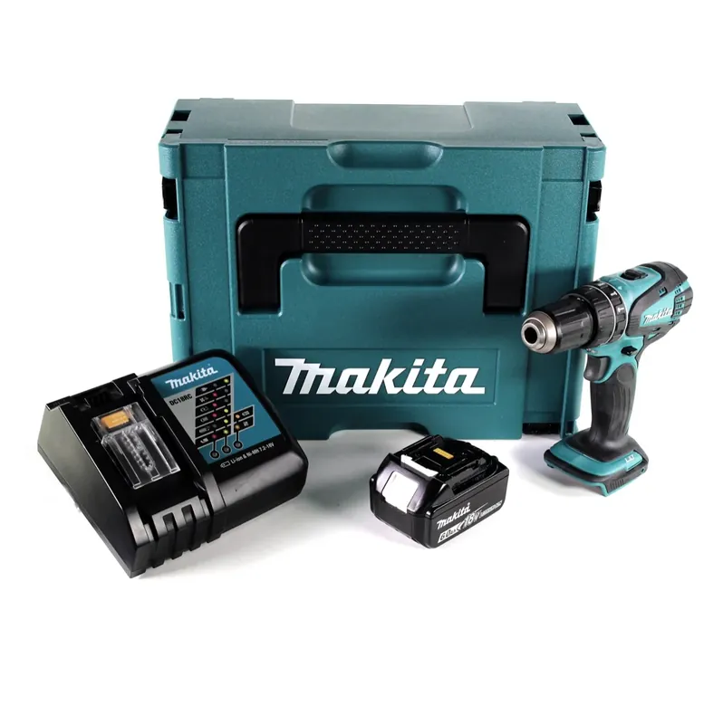 Nur Für Kurze Zeit Makita DHP 456 RG1J Akku Schlagbohrschrauber 18 V 50 Nm + Makpac + 1x 6,0Ah Akku + Ladegerät